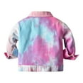 thumbnail image 2 of SILVERCELL Toddler Baby Boys Girls Tie Dye Denim Jacket Long Sleeve Outwear Button Little Kids Coats 0-6Years, 2 of 10