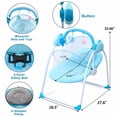 thumbnail image 3 of KFeng Baby Swing for Infants, Portable Electric Motorized Infant Swing with Toy Bluetooth Music Remote 3-Speed Electric Swing, Blue, 3 of 11