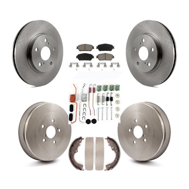 CMX Front Rear Disc Brake Rotors Ceramic Pads and Drum Kit (7Pc) for Car 2004-2010 Toyota Sienna K8C-102306