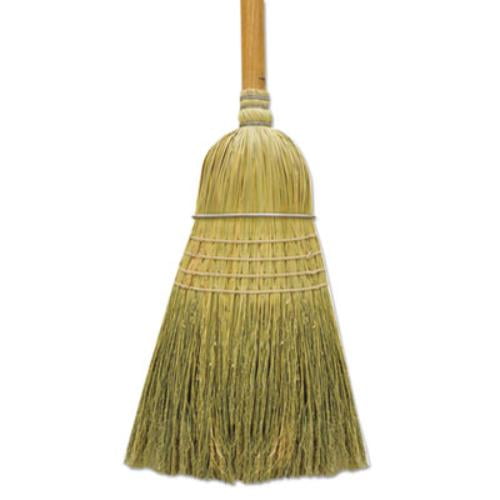 100% Corn Warehouse Brooms 60", Black/Natural, 6/Carton