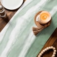 thumbnail image 3 of Ombre Green Ocean Table Runner 70 Inches, Coastal Waves Beach Gradient Bed Runner Dresser Scarves Tabletop for Indoor Outdoor Parties/Ceremony/Banquet, 13" x 70", 3 of 9
