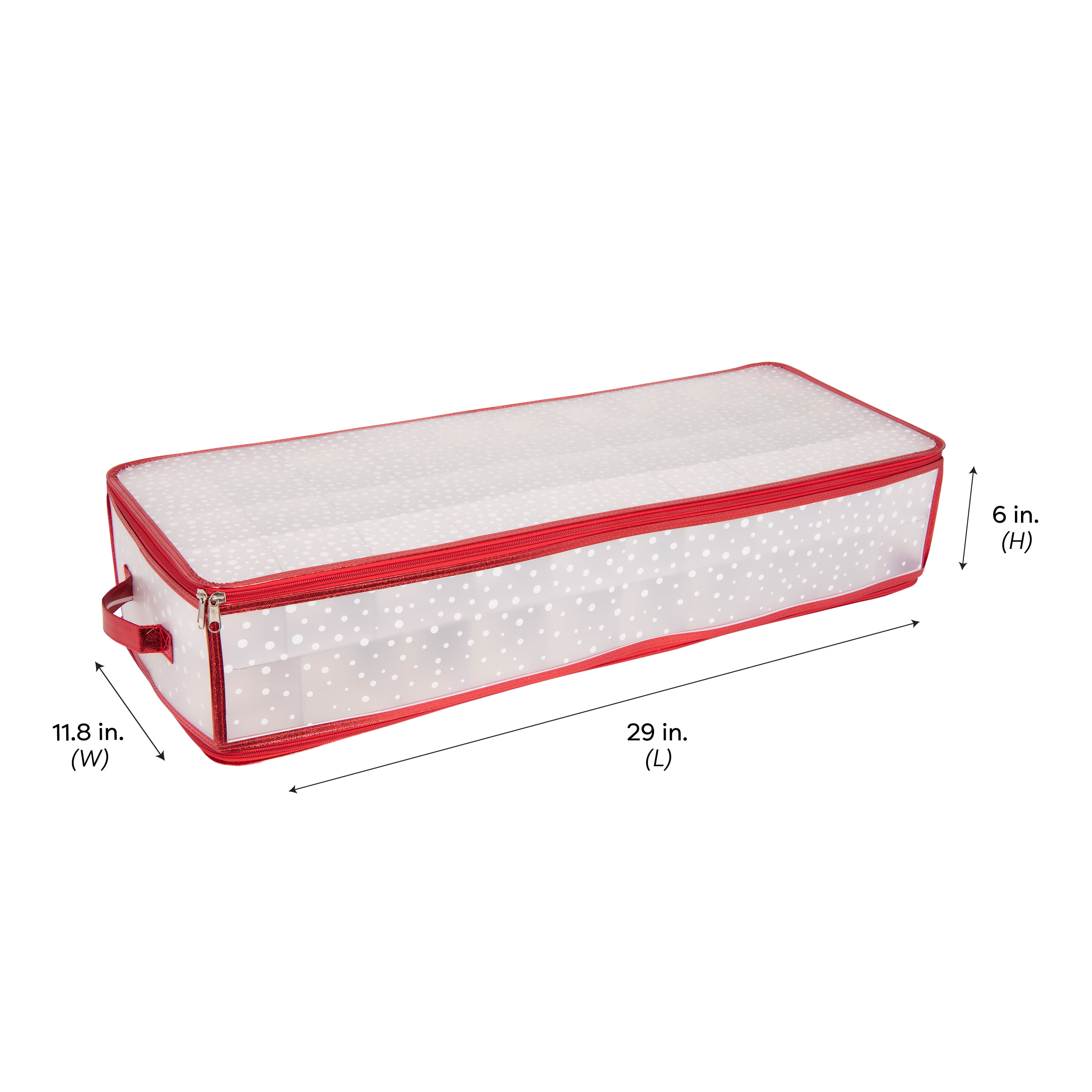 Simplify Plastic 80 Count Ornament Storage Organizer Bag, Red
