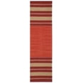 thumbnail image 2 of SAFAVIEH Montauk Jobeth Striped Soft Braided Cotton Runner Rug, Red/Ivory, 2'3" x 8', 2 of 5