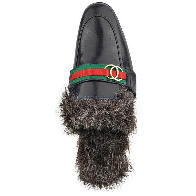 LIBERTYZENO Mens Premium Slip On Comfortable Faux Fur Loafers