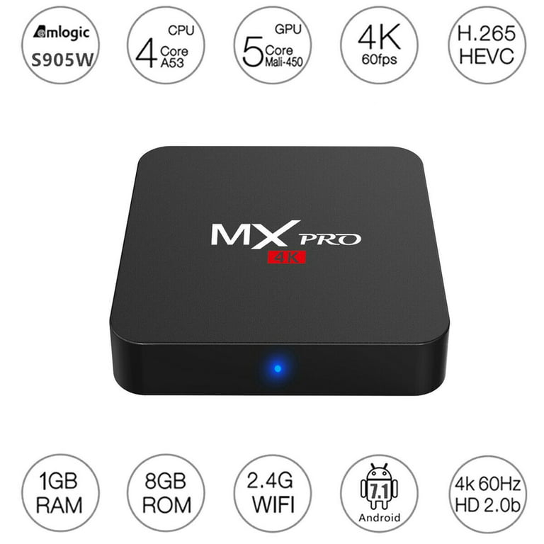 33€90 sur MXQ PRO Android 7.1 Quad Core 2 + 16G Décodeur TV Box 4K WIFI  (EU) - Accessoire TV vidéo - Achat & prix