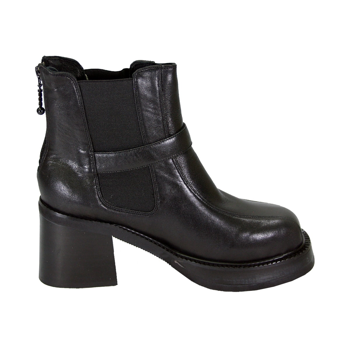 PEERAGE Paula Women Wide Width Elegant 7 Inch Comfort Leather Dress Bootie BLACK 8.5