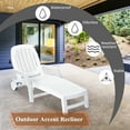 thumbnail image 4 of Topbuy Chaise Longue de Patio Inclinable Dossier Réglable Tout Temps pour Extérieur&Intérieur Roues Blanc, 4 of 9