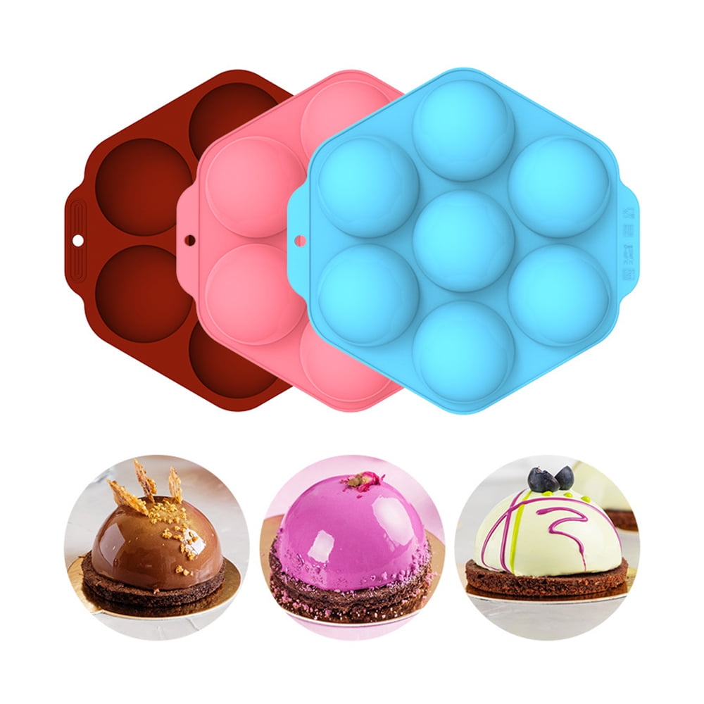Yellow 2Packs Semi Sphere Silicone Mold DIY Baking Tools Candy Mold Pudding Chocolate Bomb Mold Dome Mousse Silicone Baking Mould for Making Hot Chocolate Bomb Cake Handmade Soap Biscuit 