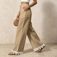 thumbnail image 5 of Women's Casual Wide Leg Sweatpants High Waist Baggy Pants with Pockets Drawstring and Lace Trim Patch Pockets for Everyday Wear, 5 of 5