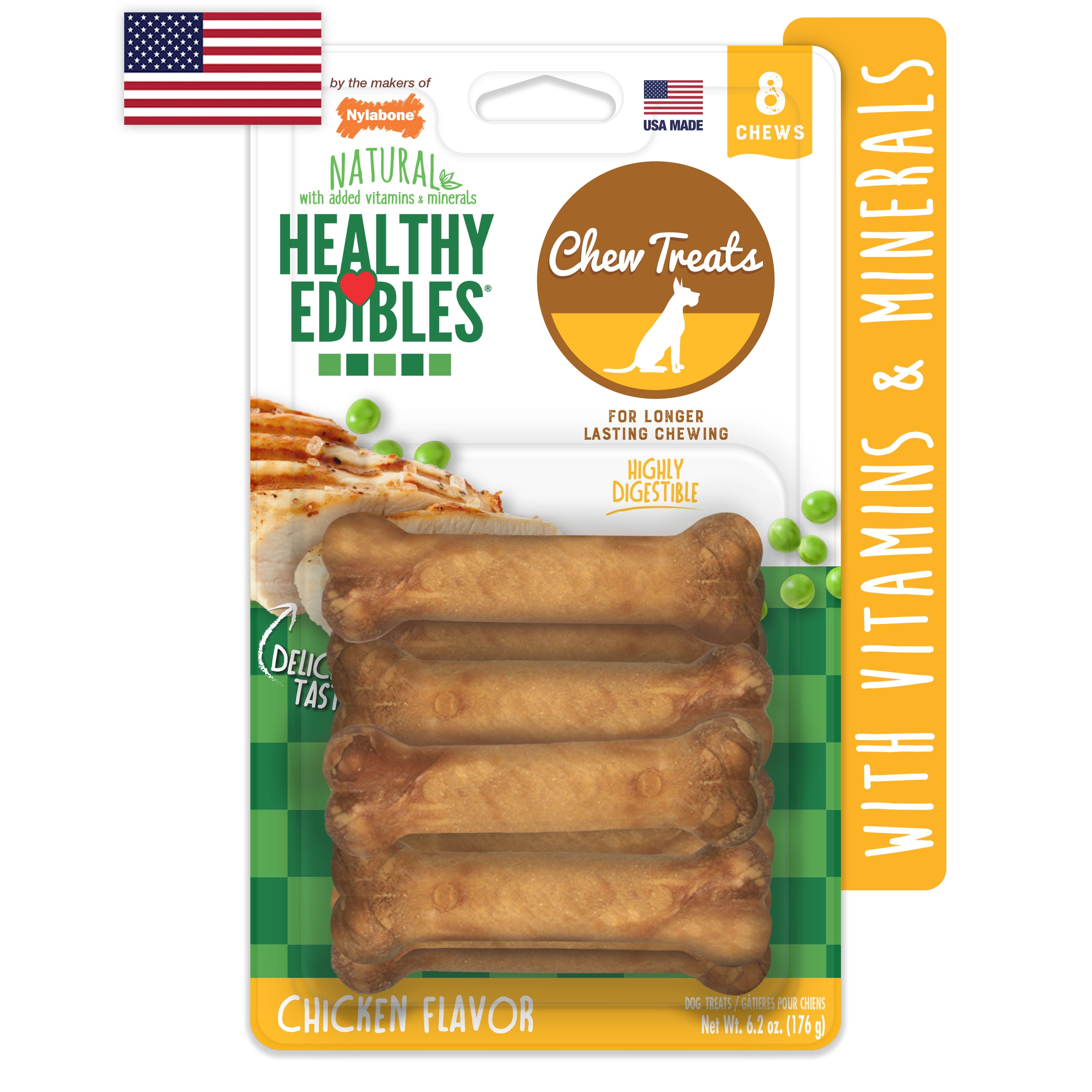 Nylabone Healthy Edibles AllNatural Long Lasting Chicken Flavor Dog