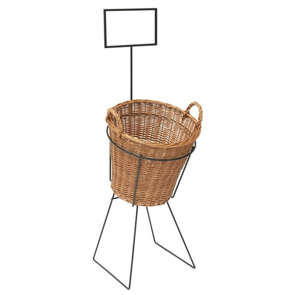 HUBERT® Single Natural Wicker Basket Display Set - 17"L x 18"W x 35"H
