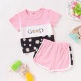 thumbnail image 3 of Infant Baby Girls Clothes 12 Months Baby Girls Summer Short Outfit Sets 18 Months Short Sleeve Floral Tops Elastic Shorts 2PCS Set Pink, 3 of 7
