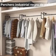 thumbnail image 2 of Perchero Industrial en Pared 120cm Barra de Ropa para Colgar Pared Colgador Estante de Ropa Desmontable Resistente Barra Colgante Multiusos para Clóset Tubo para Colgar Ropa Balcón Dormitorio 4 Bases, 2 of 8