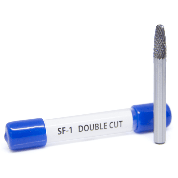 SF-1 Tree Shape Round Nose - Premium Double Cut Tungsten Carbide Burr 1/4" Shank