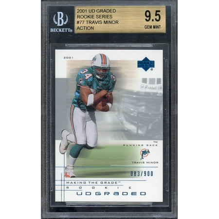 2009 Ud Football - 2001 ud graded rookie series #77 TRAVIS MINOR dolphins rookie BGS 10 9.5