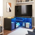 thumbnail image 4 of DWVO DIY Deformable TV Stand with LED Strip, Modern Entertainment Center, 2 PCS Media Console Cabinet for 45 - 70 inch TVs, Black, 4 of 9