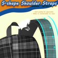 thumbnail image 5 of Black and White Checkered Pattern 17" School Backpacks for Teens,Waterproof Oxford Fabric,S-Shape Padded Straps for School,Travel,Hiking,Camping, 5 of 6