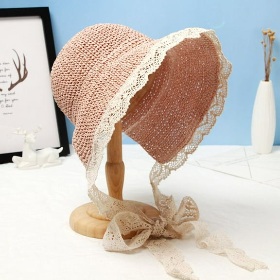 SikaFu Spring And Summer New Ladies Lace Lace Hats Outdoor Out To Visit Fisherman Hat Bell -Type Sunscreen Pot Sun Hats