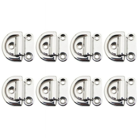 D-Ring Deck Pad Eye Tiedown Cleats for Yacht Motorboat Truck Mirror Polished Ship Parts 4Pcs