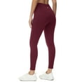 thumbnail image 3 of BALEAF Fleece Lined Leggings Women Water Resistant 25" Petite Winter Warm Legging Thermal Running Tights Yoga Hiking Pants Red Wine L, 3 of 6