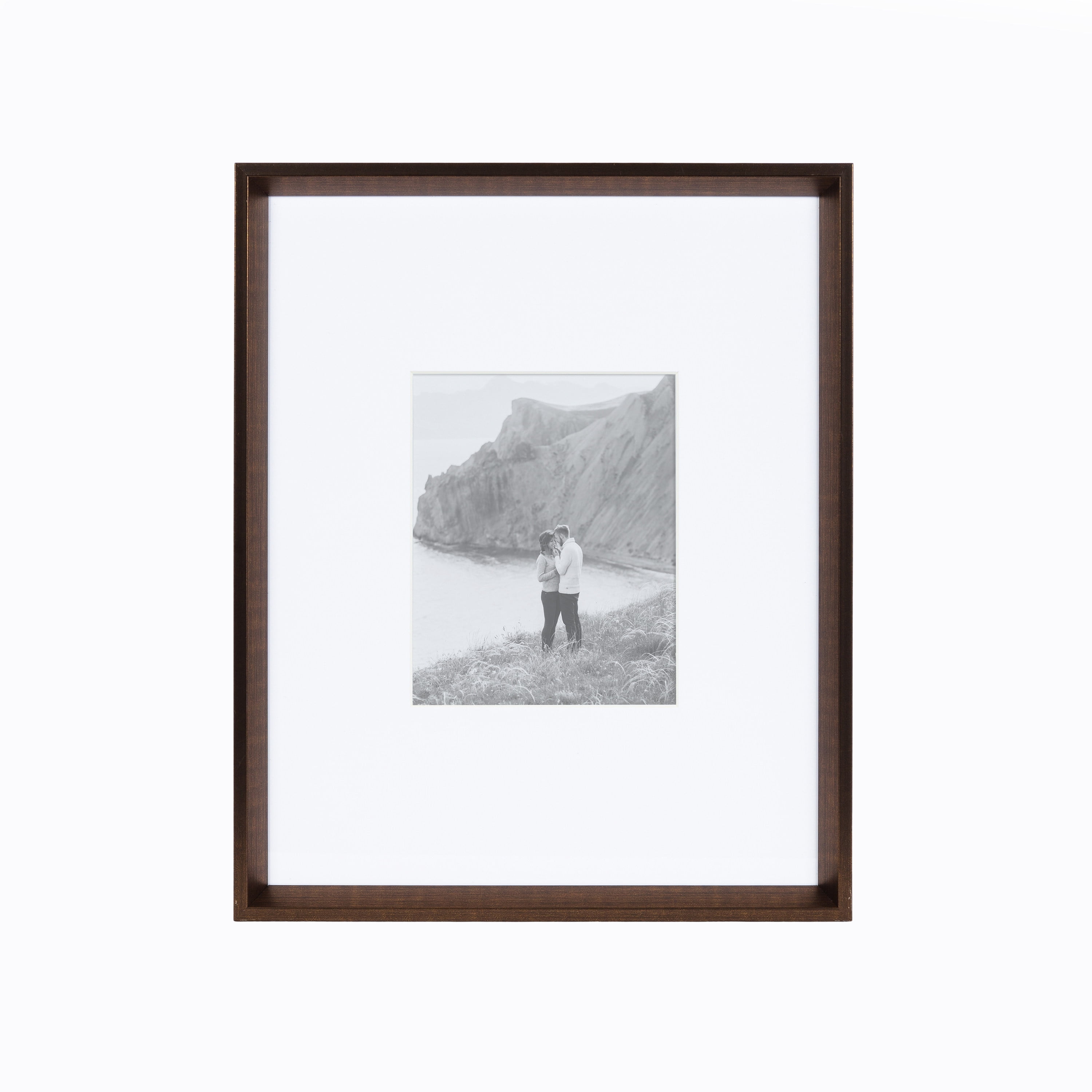 Kate and Laurel Calter Modern Wall Picture Frame Set of 3, 16x20 matted to 8x10, Bronze, Transitional Three-Piece Frame Set for Gallery Wall Frame Set in Living Room Wall Decor