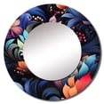 thumbnail image 2 of Designart "Vibrant Future Damask Hub" Floral Pink Large Round Mirror - Round Bedroom Mirror Wall Decor - Cottage Round Printed Mirror - 36" x 36", 2 of 6