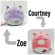 Rare Squishmallow Flip-A-Mallow 5" Courtney the Cat and Zoe the Unicorn Pig