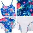 thumbnail image 4 of LYMAYTER Kids Toddler Girls One Piece Hawaiian Swimsuits with Skirt Ruffle UPF 50+ Floral Skirted Bathing Suit Beach Swim Dress Halter Swimwear for 4-12 Years, 4 of 8