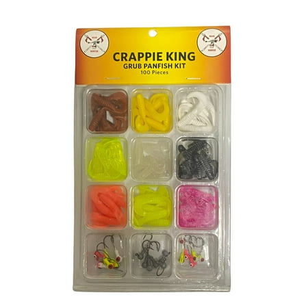 Headhunter Lures Grub Kit 100 Assorted Grubs and Heads