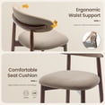 thumbnail image 5 of Mid Century Modern Kitchen Bar Stools Set of 1, Counter Height Stools with Curved Back and Wooden Frame,Upholstered Seat Camel, 5 of 9