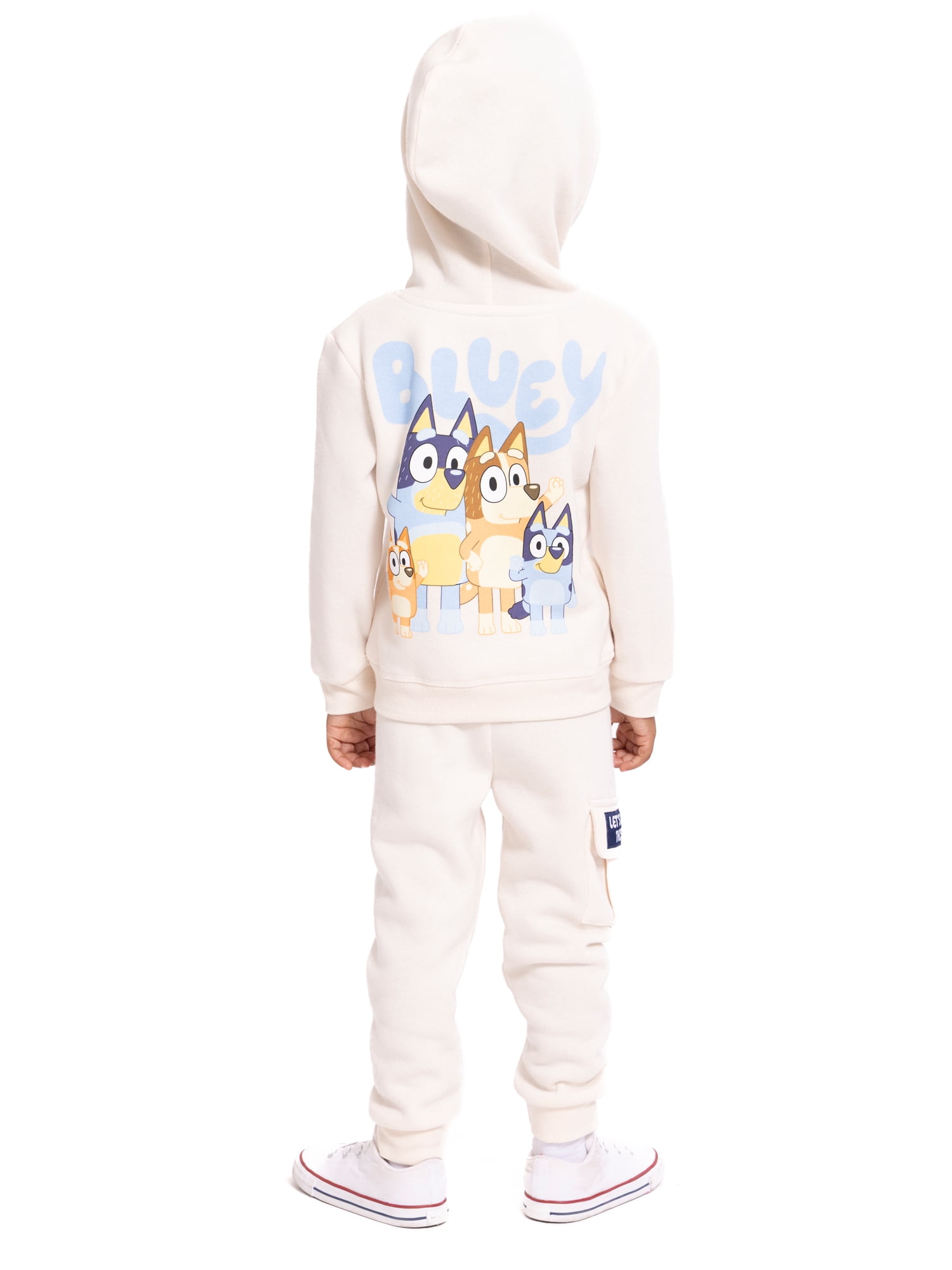 Bluey Toddler Boys' Front Back Graphic Hoodie and Jogger Pants Set, 2-Piece, Sizes 12M-5T