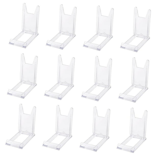 12 soportes para libros, caballete acrílico ajustable, soportes de exhibición de placas para tarjetas, obras de arte, arte de mesa, imágenes