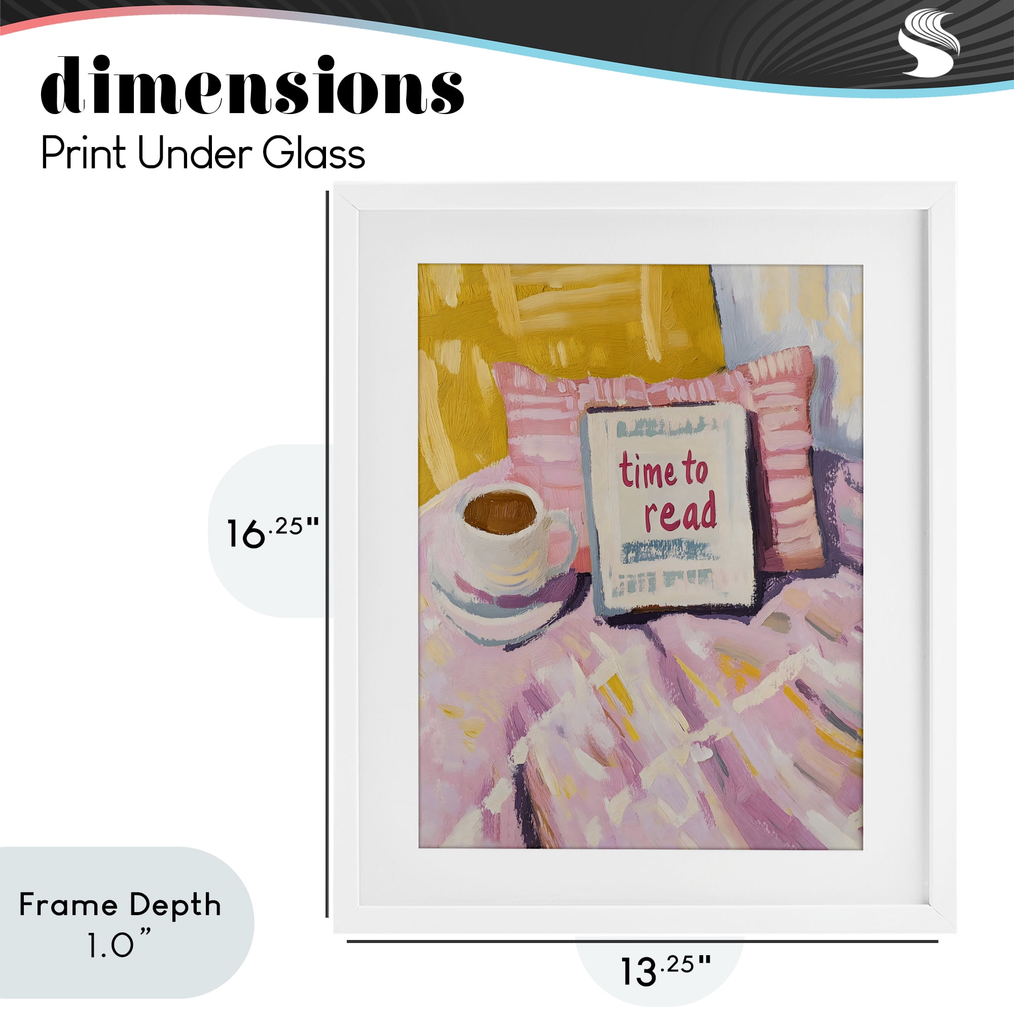 Stupell Industries Time To Read in Morning White Framed Print Under Glass, design by The Prints Vibe