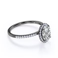 thumbnail image 4 of JeenMata 1.75 Carat oval cut Moissanite Halo Engagement Ring in 18k Black Gold Over Silver, 4 of 7