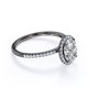 thumbnail image 4 of JeenMata Anillo de Compromiso de Moissanita de Corte Ovalado de 1,5 Quilates - Conjunto Nupcial - Anillo de Halo - Anillo Hecho a Mano - Oro Negro de 18 K sobre Plata, 4 of 5