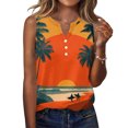 thumbnail image 2 of KLHDSF Fashionable Camisole Tops For Women Casual Hawaiian Print Sleeveless Button Vest Top Orange XXXL, 2 of 4