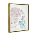 thumbnail image 3 of Stupell Industries Stylish Girl Overlooking City Graphic Art Metallic Gold Floating Framed Canvas Print Wall Art, Design by Alison Petrie, 3 of 6