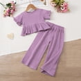 thumbnail image 5 of Bovxnpu Girls Summer Clothing Sets Striped Sleeveless V-neck Kids Breathable Casual Top and Pants Outfit Set, 5 of 8