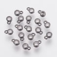 thumbnail image 1 of Brass Cubic Zirconia Charms Flat Round Gunmetal 6x4x2mm Hole: 1mm, 1 of 2