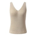 thumbnail image 6 of DeHolifer Womens Vest Tank Tops Summer Cute V-Neck Sleeveless Knit Camisole Tops Blouses Shirts Beige L, 6 of 7