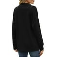 thumbnail image 4 of Riecok Long Sleeve Shirts for Women Fall Turn Down Collar Long Sleeve Chemise Loose Solid Top Lightweight Cozy Button Casual Blouses Black M, 4 of 4