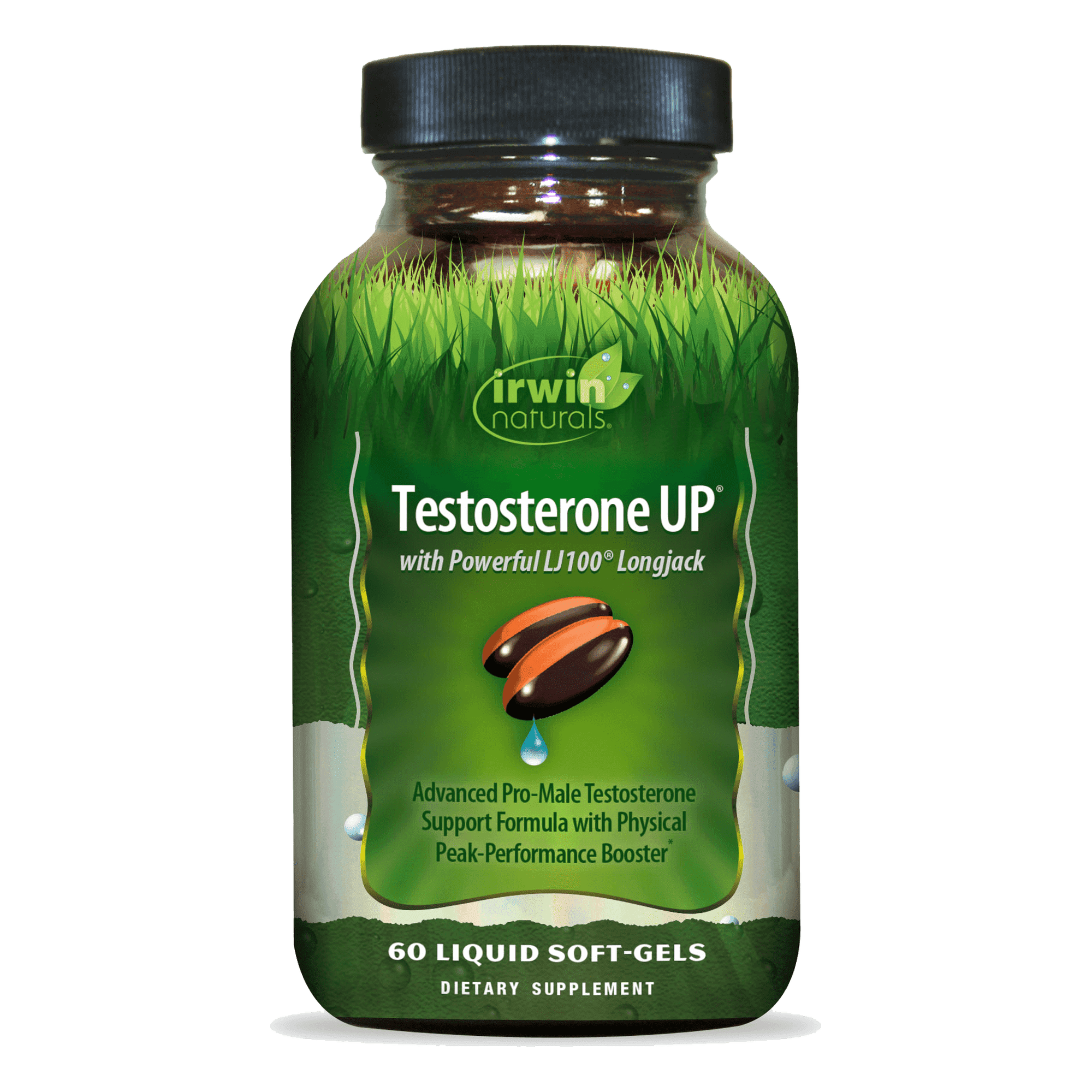 Irwin Naturals Testosterone UP Red – 60 Liquid Soft-Gels — Advanced Pro-Male Testosterone Support & Performance Booster