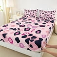 thumbnail image 3 of Castle Fairy Pink Leopard Print Girl Twin Sheet Sets 3pcs,Old Fashion Dreamy Princess Twin Fitted Sheet Microfiber,Jungle Animal Cheetah Breathable Flat Sheet,Super Cozy Room Decor, 3 of 7