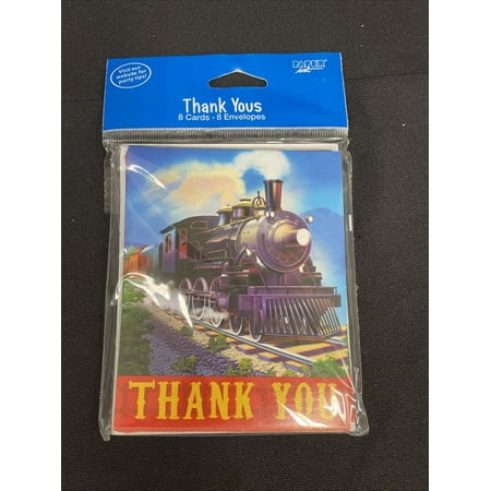 Clickety Clack Train Kids Party Thank you Cards 8ct