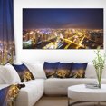 thumbnail image 1 of Downtown Nighttime Panorama - Cityscape Canvas Art Print, 1 of 3