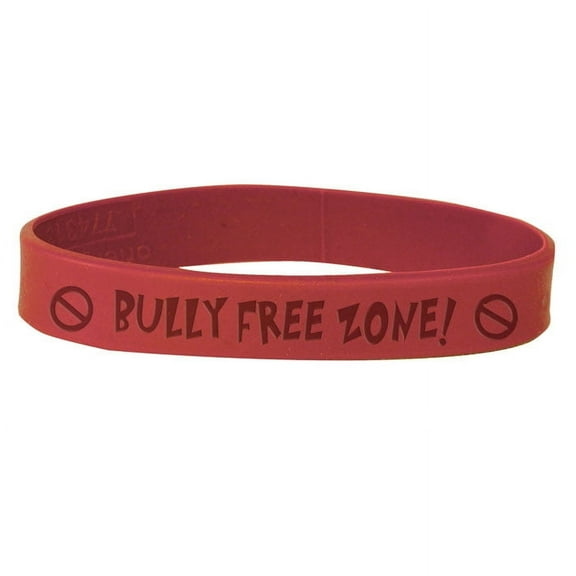 Set of 100 Wristbands - Bully Free Zone (Red)