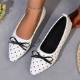 thumbnail image 4 of Ytobaz Flat Shoes for women Polka Dot Bow Canvas Ballet Flats Slip On Flat Shoes Office Work Dress Walking Travel Daily Casual Outfits Footwear, 4 of 9