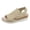 Beige, variant on Womens Platform Wedge Gladiator Sandals Stylish Comfortable Elastic Mesh Espadrilles Memory Foam Chunky High Heels Athletic Slip on Walking Summer Shoes Beige Size 8
