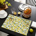 thumbnail image 4 of Cute Lemon and Flowers Table Placemats Set of 4, Durable Flax Linen Heat Resistant and Wrinkle Free, Machine Washable Design for Fruit Themed Summer Kitchens, 4 of 6