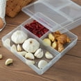 thumbnail image 1 of Fridge Food Storage Container- Reusable Fresh Produce Fruit Storage Organizer Plastic Produce Organizer Storage Bin with 3 compartments to Keep Fresh for Storing Fish  Meat  Vegetables, 1 of 6